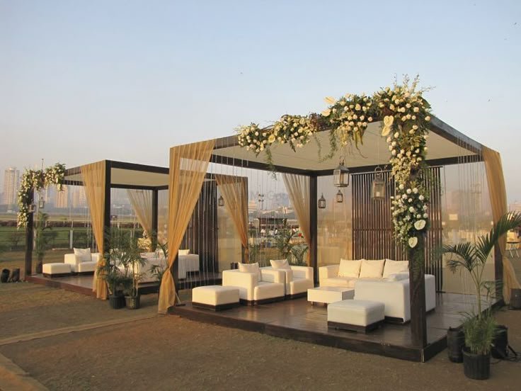 Purple Cabana Garden Wedding Setup Bithoor